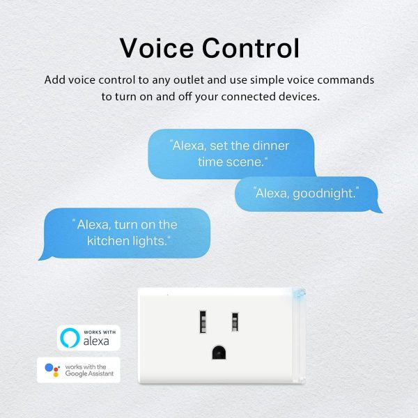 Plug HS103P2, Smart Home Wi-Fi Outlet Works with Alexa, Echo, Google Home & IFTTT, No Hub Required, Remote Control,15 Amp,UL Certified, (Pack of 2) White - Image 3