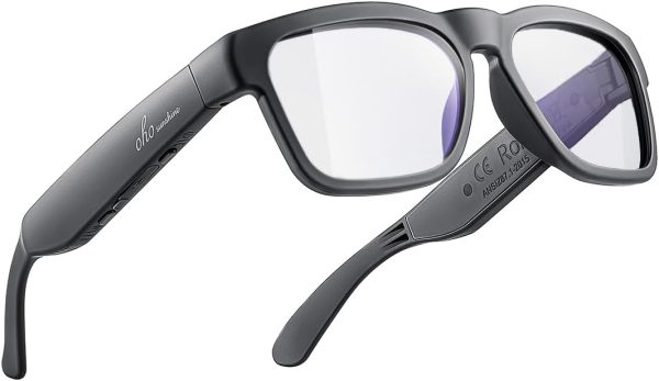 OhO Bluetooth Sunglasses,Voice Control and Open Ear Style Smart Glasses to Listen Music and Calls,UV400 Polarized Lens